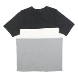 PUMA Mens Black & White & Grey Modern T-Shirt M Short Sleeve Crew Neck Logo