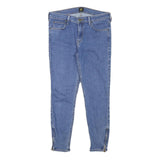 LEE Womens Slim Blue Denim Slim Jeans W28 L24 Zip Closure