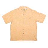 BANANA CABANA Mens Peach Silky Hawaiian Shirt L Relaxed Fit Tropical Beachwear