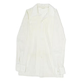 GUY FLEURY Womens White Lace Shirt Long Sleeve Collared M Elegant Top Cotton