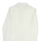 GUY FLEURY Womens White Lace Shirt Long Sleeve Collared M Elegant Top Cotton