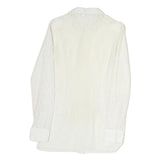 GUY FLEURY Womens White Lace Shirt Long Sleeve Collared M Elegant Top Cotton