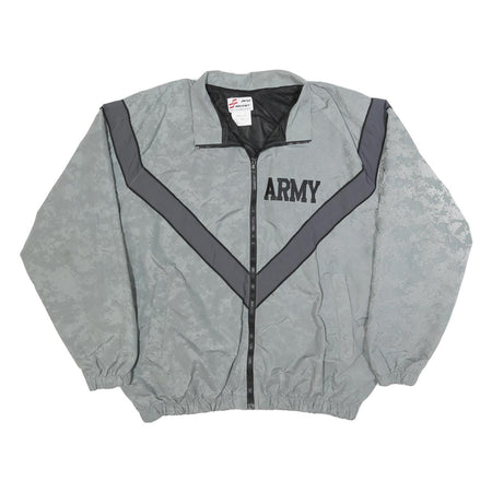 SKILCRAFT Mens Grey Army Nylon Track Jacket L Lightweight Zip Closure