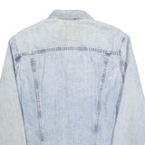 LEVI'S Mens Blue Cotton Denim Jacket M Plain Button Closure Classic Style