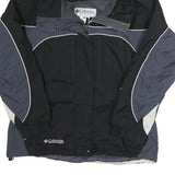 COLUMBIA Womens Black & Grey Outdoor Jacket XL Polyester Blend Zip Hooded