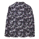 THE KOOPLES Womens Purple Black Floral Jacket S Polyester Blend Button Pattern