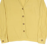 & OTHER STORIES Womens Yellow Blouse Long Sleeve Point Collar Button Front S