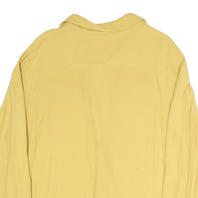 & OTHER STORIES Womens Yellow Blouse Long Sleeve Point Collar Button Front S
