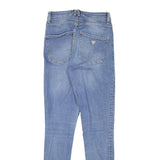 GUESS Womens Slim Fit Blue Denim Jeans Cotton Blend Zip W24 L28 Skinny Style