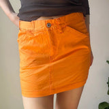 St. Diego Mini Skirt - 29W UK 10 Orange Cotton