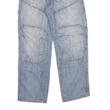 HT Mens Relaxed Blue Denim Light Wash Jeans W28 L30 Zip Closure Casual Workwear