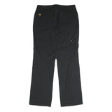 BELOWZERO Mens Cotton Blend Black Relaxed Straight Trousers W32 L32 Casual Zip