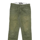 DICKIES Mens Slim Jeans Green Cotton Blend Zip W30 L27 Workwear Utility Style