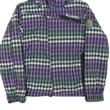 BILLABONG Mens Purple & Blue Check Jacket XS Polyester Blend Zip Hooded
