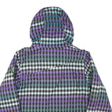 BILLABONG Mens Purple & Blue Check Jacket XS Polyester Blend Zip Hooded