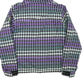 BILLABONG Mens Purple & Blue Check Jacket XS Polyester Blend Zip Hooded