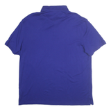 CALVIN KLEIN Mens Blue XL Short Sleeve Plain Polo Shirt Cotton Casual
