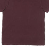TOMMY HILFIGER Mens Maroon Short Sleeve Polo Shirt S Basic Cotton Blend