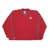 GAME Mens Red V-Neck Pullover Sweatshirt 2XL Lightweight Retro Style