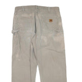 CARHARTT Mens Cotton Blend Beige Regular Fit Straight Leg Trousers W38 L32