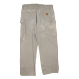 CARHARTT Mens Cotton Blend Beige Regular Fit Straight Leg Trousers W38 L32