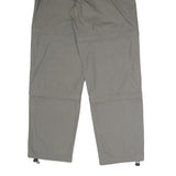 LETS GO Mens Cotton Blend Grey Relaxed Straight Trousers W38 L33 Casual Utility