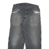 DICKIES Mens Jeans Black Relaxed Straight Denim Medium W30 L26 Distressed Ripped