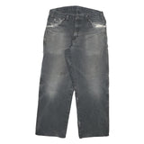 DICKIES Mens Jeans Black Relaxed Straight Denim Medium W30 L26 Distressed Ripped