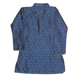 VASTRAMAY Womens Blue Printed Top Long Sleeve Button Neck L Elegant