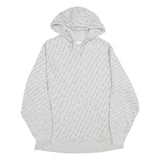 CHAMPION REVERSE WEAVE Mens Grey All Over Logo Print Pullover Hoodie XL