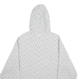 CHAMPION REVERSE WEAVE Mens Grey All Over Logo Print Pullover Hoodie XL