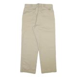 DICKIES Mens Beige Cotton Blend Regular Straight Trousers W36 L30 Workwear Zip