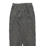OFFSHORE Womens Grey Cotton Blend Regular Fit Trousers W28 L30 Ribbed Texture