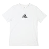 ADIDAS Mens White Graphic Logo T-Shirt S Short Sleeve Crew Neck Casual