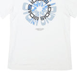 ADIDAS Mens White Graphic Logo T-Shirt S Short Sleeve Crew Neck Casual