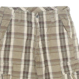 LEVI'S Mens Cotton Beige Plaid Casual Cargo Shorts S W30