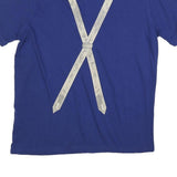 DER WILDSCHUTZ Mens Blue Short Sleeve Plain Polo Shirt L Cotton Blend Suspenders