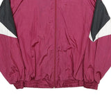J. BLAIR Womens Burgundy & Black Zip Jacket XL Nylon Colourblock Lightweight