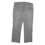 DICKIES Mens Cotton Blend Grey Regular Straight Trousers W38 L32 Workwear Zip