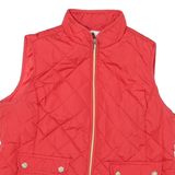 ST JOHNS BAY Womens Red Quilted Zip Jacket L Polyester Blend Casual Outerwear