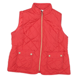 ST JOHNS BAY Womens Red Quilted Zip Jacket L Polyester Blend Casual Outerwear