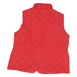 ST JOHNS BAY Womens Red Quilted Zip Jacket L Polyester Blend Casual Outerwear