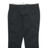 NORTH SAILS Womens Cotton Blend Black Regular Fit Straight Leg Trousers W32 L24