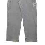 CARHARTT Mens Grey Cotton Blend Relaxed Workwear Trousers W31 L30 Durable Zip