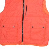 CONTENDER Womens Orange Quilted Sleeveless Jacket L Polyester Zip