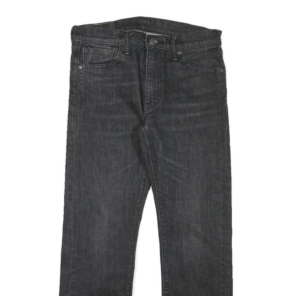 LEVI'S 513 Mens Jeans Black Regular Straight Denim Medium W30 L28 Zip Cotton