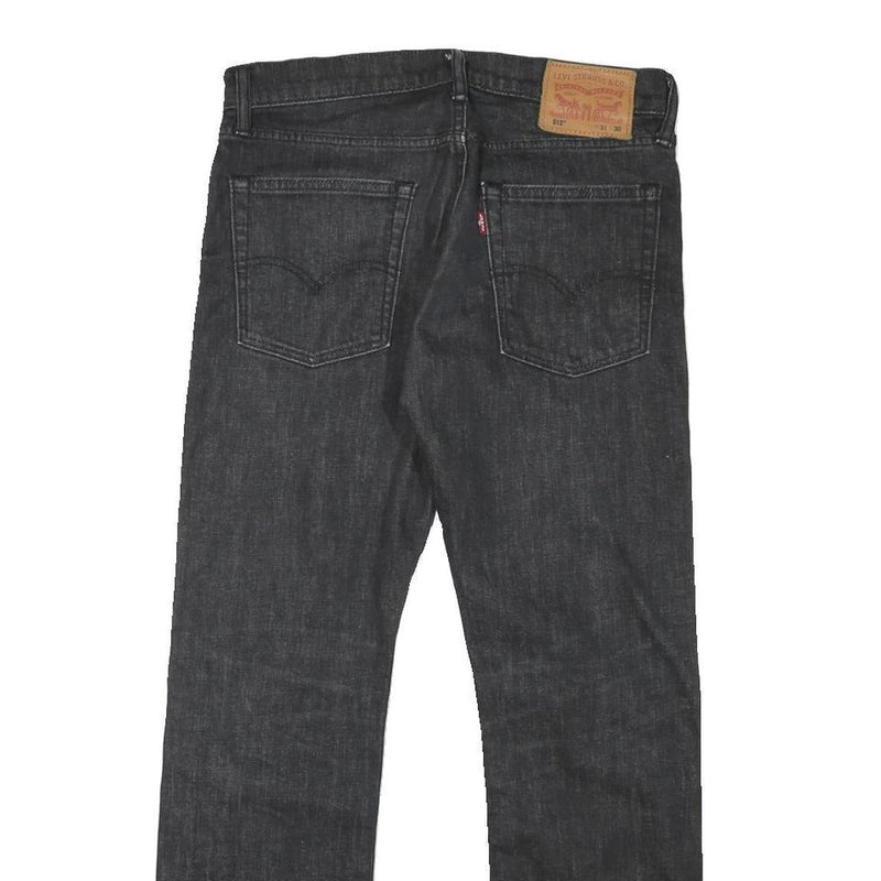 LEVI'S 513 Mens Jeans Black Regular Straight Denim Medium W30 L28 Zip Cotton