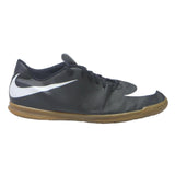 NIKE Tiempo Mens Lace-Up Trainers Black White Leather UK 10 Indoor Sports