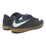 NIKE Tiempo Mens Lace-Up Trainers Black White Leather UK 10 Indoor Sports
