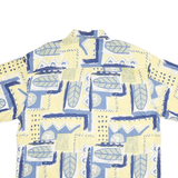 LAURENT DOBERNAIS Mens Yellow & Blue Abstract Print Shirt 2XL Viscose Comfort